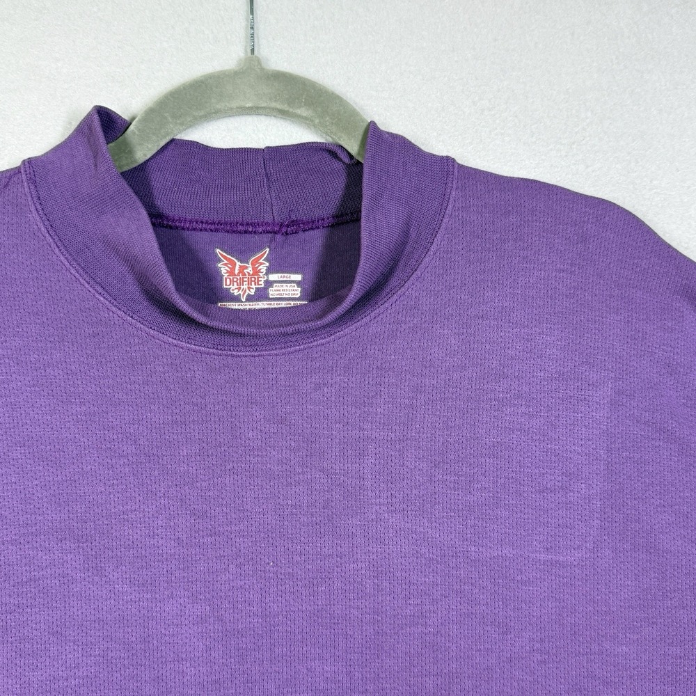 DRIFIRE FR Shirt Men Large Flight Deck Long Sleeve Jersey Flame Resistant Purple - Picture 4 of 12